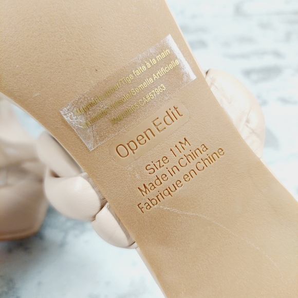 New Open Edit Remmy Twisted Strap Beige Square Toe Heeled Sandals H513 - Picture 13 of 15